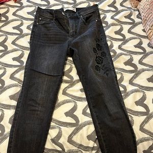 garage light wash black jeans